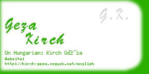 geza kirch business card